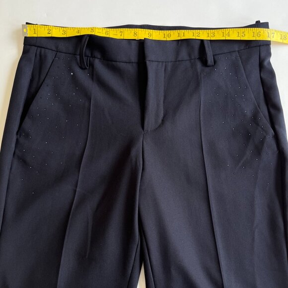 Zadig & Voltaire Prune Strass Rain Women's Navy Tailored Pants With Rhinestones - Picture 12 of 15